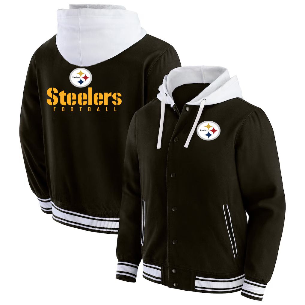 Men 2026 NFL Pittsburgh Steelers  jacket hoodie Black 012->arizona cardinals->NFL Jersey
